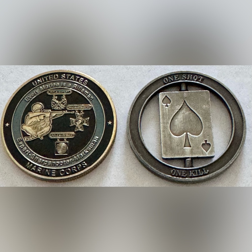 USMC MARINE CORPS RIFLEMAN COIN AND SNIPER COIN Commemorative Coins